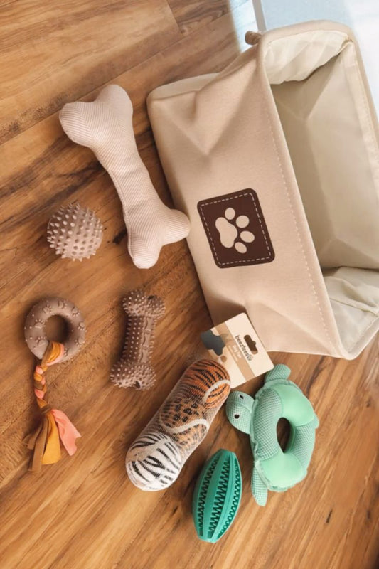 Personalized Pet Toy Storage Box - Customizable Foldable Dog Toy Organizer - Pet Accessories Basket