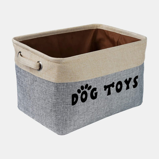 Personalized Pet Toy Storage Box - Customizable Foldable Dog Toy Organizer - Pet Accessories Basket